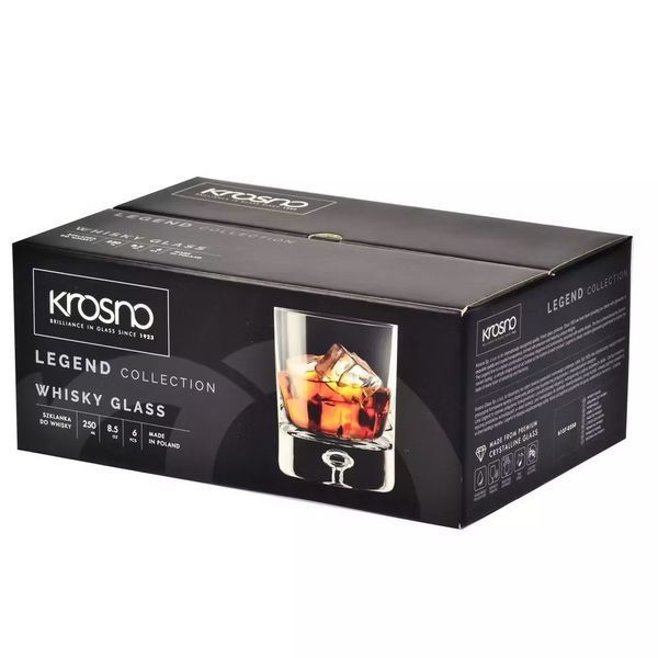 Набір келихів для віскі Krosno Legend, скло, 250 мл, 6 шт 876900 фото