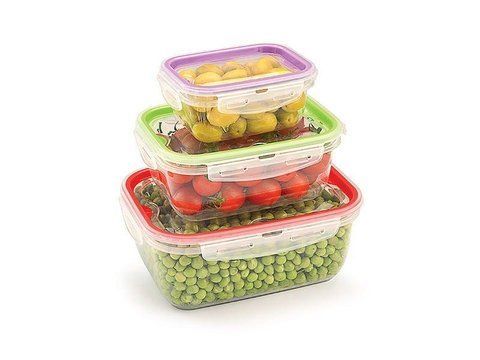 Комплект емкостей вакуумных прямоугольных LOCK & FIT 3шт (0,45лх1лх2л) 36802 фото