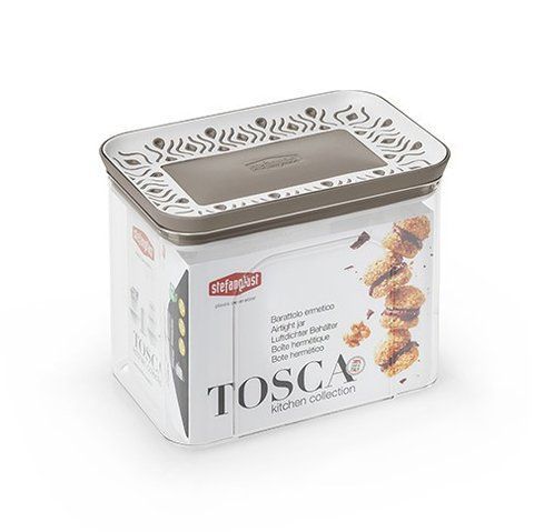 Ємкість для зберігання продуктів прямокутна Stefanplast TOSCA 1.2л білий/серий 55600 фото