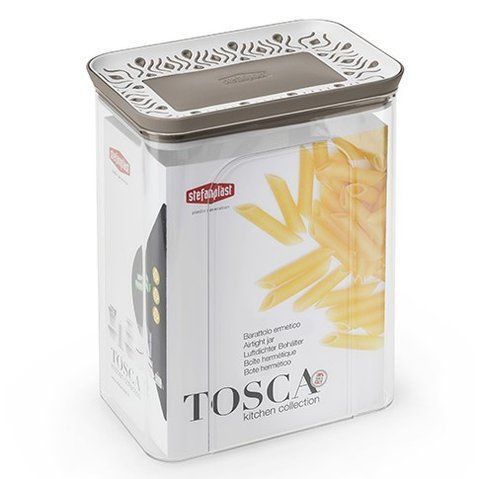 Емкість для зберігання продуктів прямокутна Stefanplast TOSCA 2.2л білий/серий 55650 фото