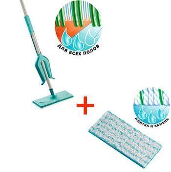 Комплект: Швабра Leifheit Picolo Blo 27 см + сменная Губка для плитки Cotton Plus 4140157023 фото