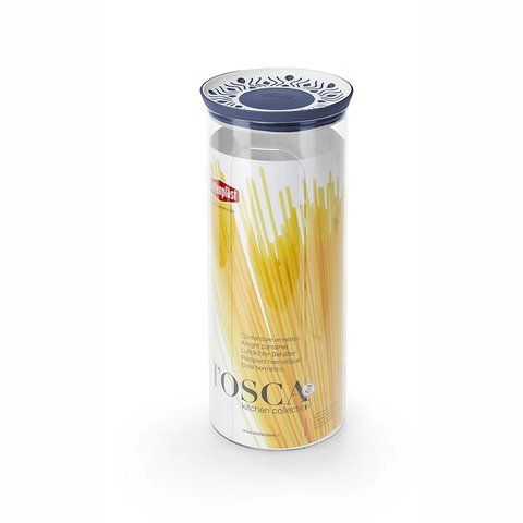 Місткість для зберігання продуктів кругла Stefanplast TOSCA 2.2л білий/синій 55501 фото