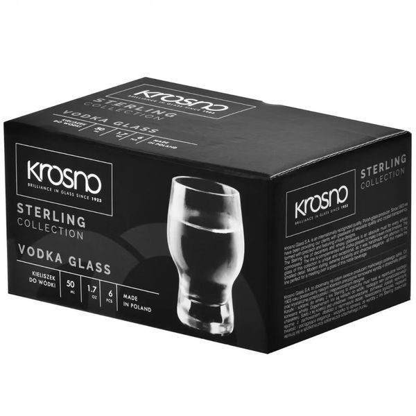 Набор рюмок для водки Krosno Sterling, стекло, 50 мл, 6 шт 832043 фото