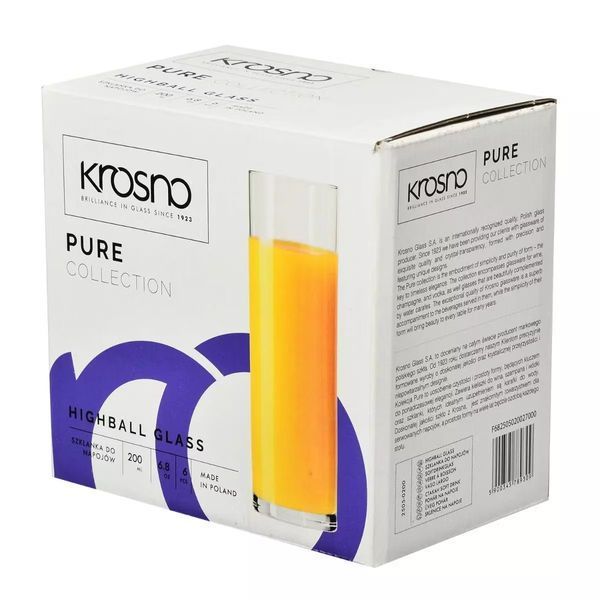 Набор высоких стаканов Krosno Balance, стекло, 200 мл, 6 шт 789309 фото