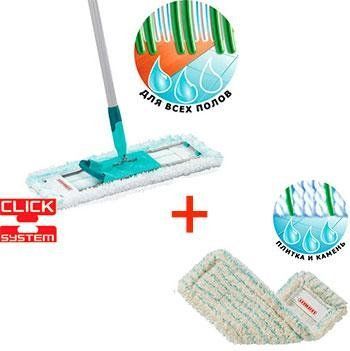 Комплект: Швабра Leifheit Profi 42 см Micro Duo + змінна Губка для плитки Cotton Plus 5504855110 фото