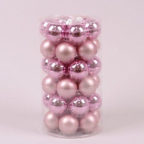 Шарики стеклянные 3,8 см. розовые (36 шт.) 44565 44565 фото