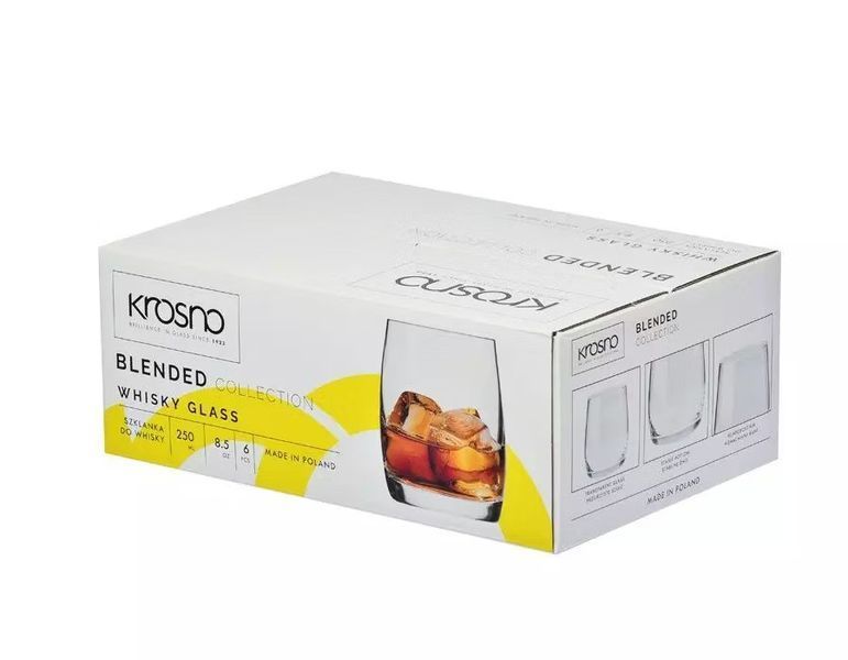 Набір бокалів для виски Krosno Blended, скло, 250 мл, 6 шт 789354 фото